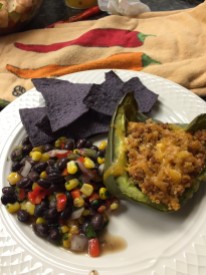 Stuffed peppers and Bean and corn salsa